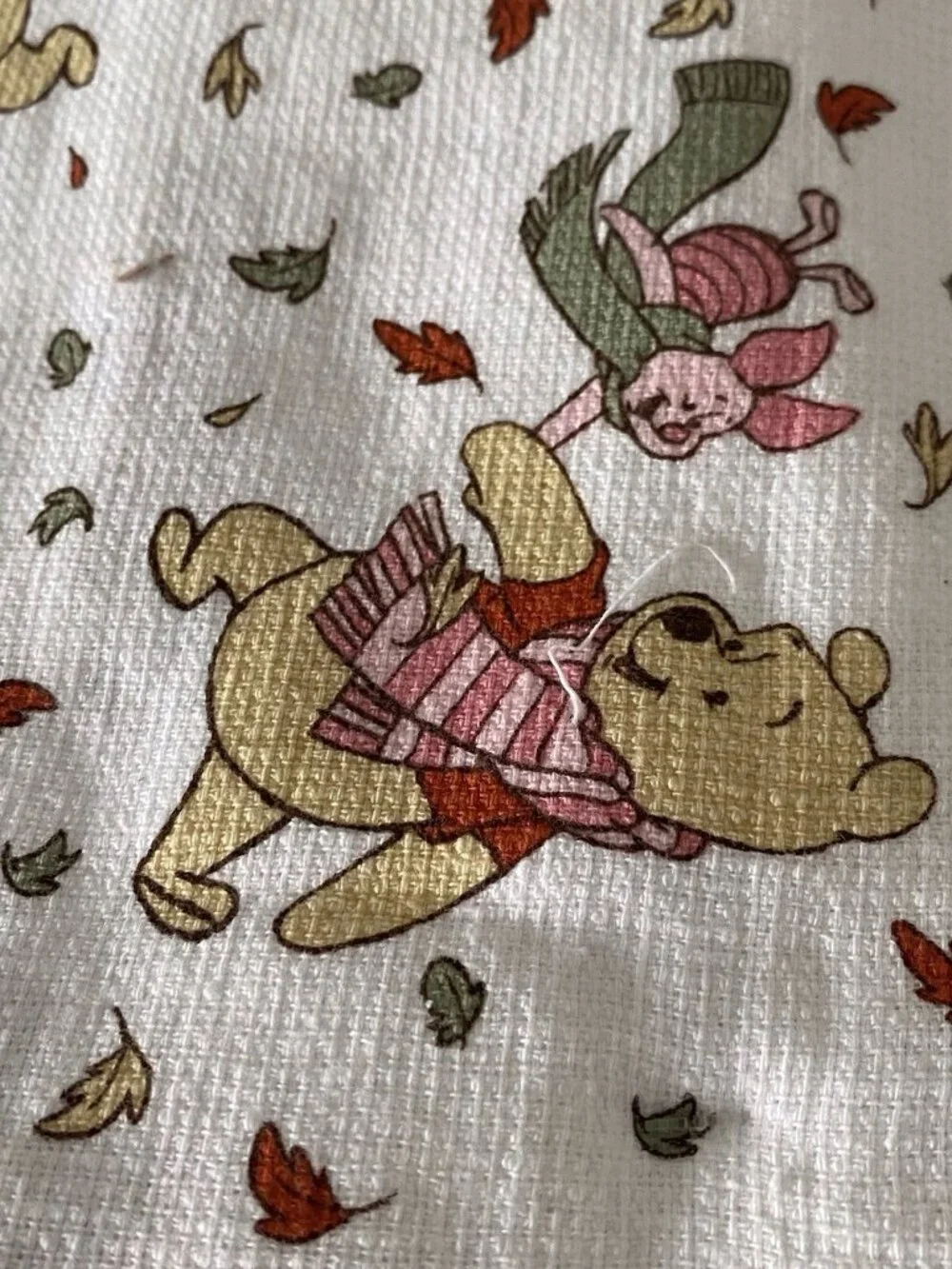 2 Pack Disney Winnie The Pooh Piglet Autumn Fall Leaves Kitchen Towels 16 X 26”